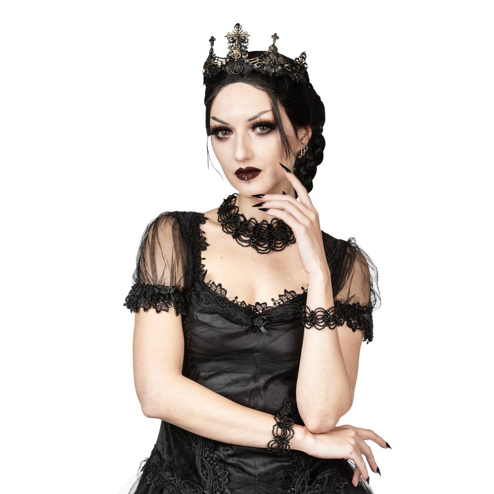 Sinister - A051 gothic cuffs Bracelet Costume - Noir